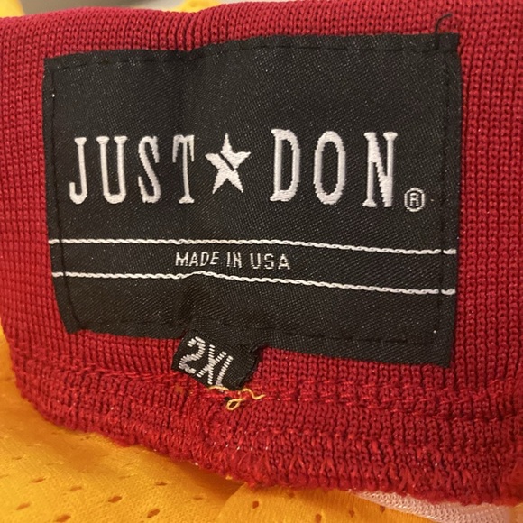 Just Don Gold and Red Bel-Air Academy Athletic Shorts - Picture 4 of 7